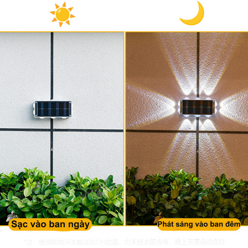 Đèn Hắt Tường Ngoài Trời Chống Nước, 4 Đầu Chiếu Sáng Cầu Thang Ban Công, Đèn Gắn Tường Trang Trí