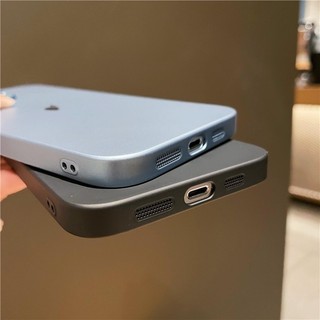 Ốp Lưng Siêu Mỏng Sang Trọng Mờ Cho iPhone 17 16 15 14 13 12 11 Pro Max 14 plus Kính Bảo Vệ Camera Vòng Cứng