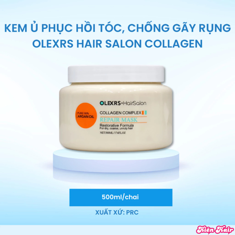Kem Ủ Phục Hồi Tóc, Chống Gãy Rụng Olexrs Collagen Anh 500ml | Trunghair