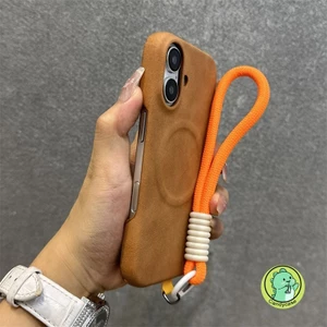 Ốp điện thoại từ tính bằng da PU nhung có dây buộc cho Redmi K80 Pro Ultra K70 Pro Ultra K70E Turbo 4 Pro 5G 4G Vỏ sang trọng Vỏ sạc không dây chống sốc cho doanh nghiệp dễ thương