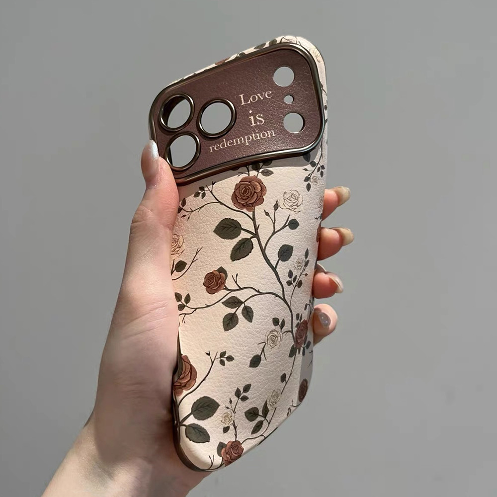 Ốp Điện Thoại Da Windows Vintage Rose Cho iPhone 17 Pro Max 16 15 14 13 Vỏ Bảo Vệ Chống Sốc