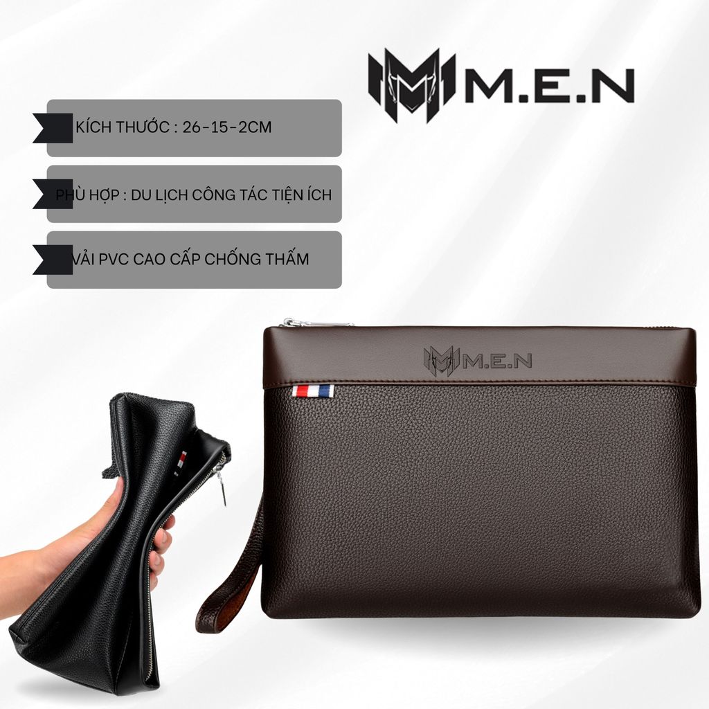 Ví cầm tay nam nữ Chuột túi Men đen nâu [GIAO NHANH 2H]