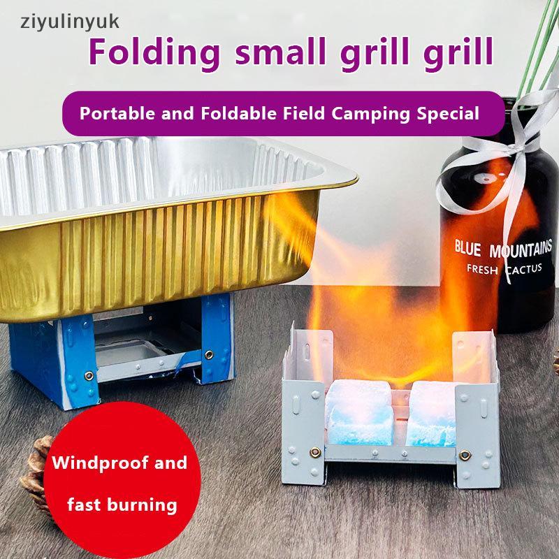 Ziyulinyuk Ngoài Trời Di Động Rắn Rượu Nhiên Liệu Gấp Lò Dã Ngoại Đốt Sắt Mạ Kẽm Bếp Cắm Trại Nấu Ăn Thiết Bị Cắm Trại EN