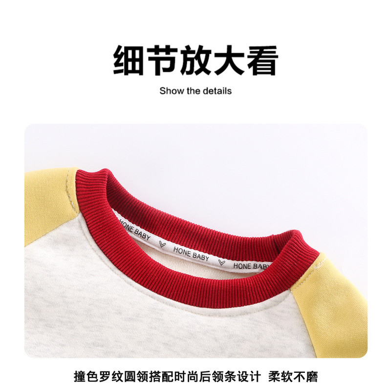 ​Áo nỉ lót lông cừu bé gái Xuân thu đông Áo chui đầu dài tay cỡ 80-180​ ZFGZ