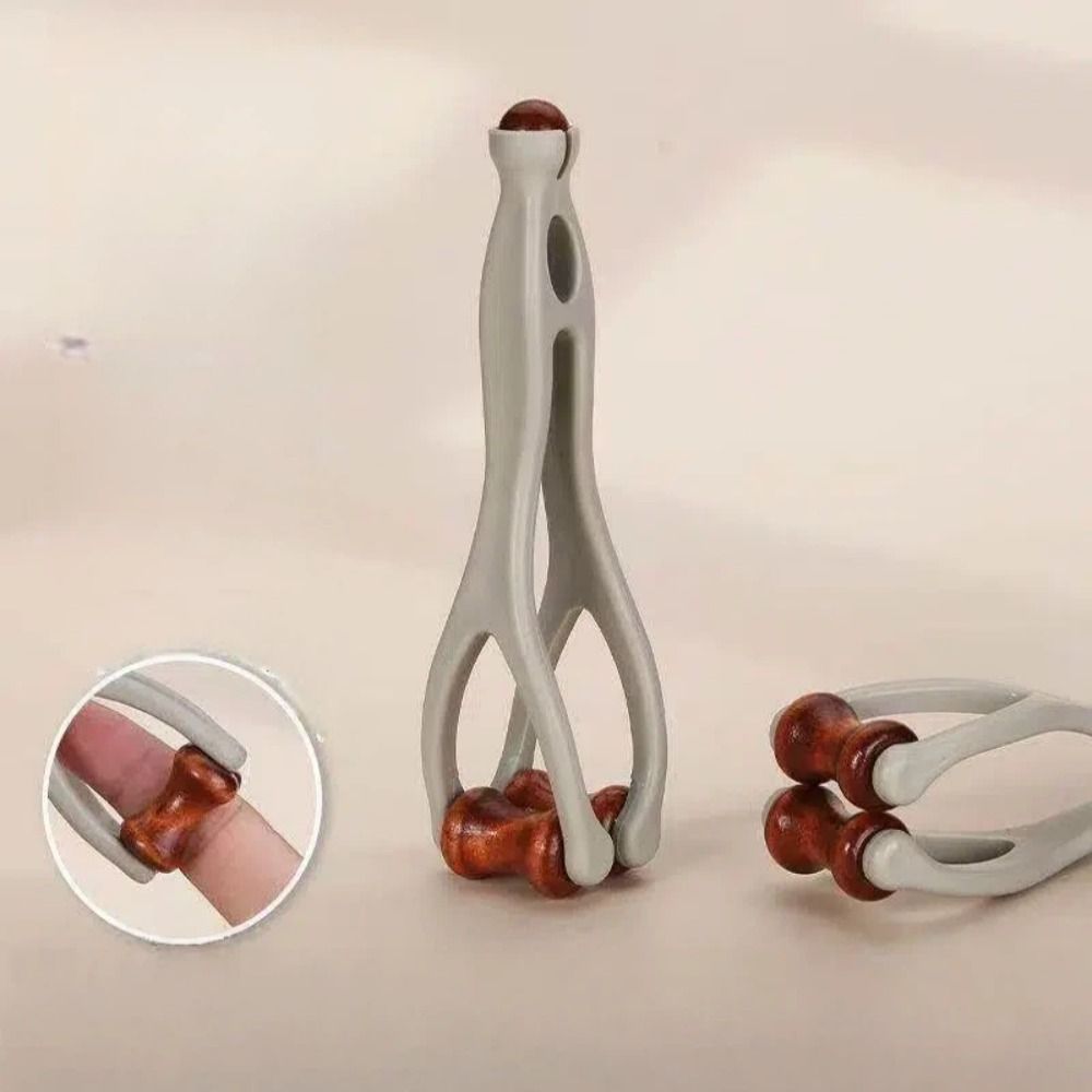 Con lăn Massage ngón tay ESSENCEH, Máy mát xa ngón tay bằng gỗ nguyên khối thiết kế kẹp, với 360° Con lăn Bấm huyệt để giảm kinh tuyến trị liệu bằng tay