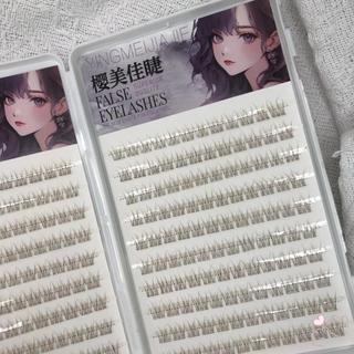 Không Keo Lông Mi Giả Cá Nhân Màu Nâu Lông Cạnh Phong Cách 10-13mm Hỗn Hợp Chiều Dài C Uốn Cong Để Mặc Tự Nhiên Hàng Ngày