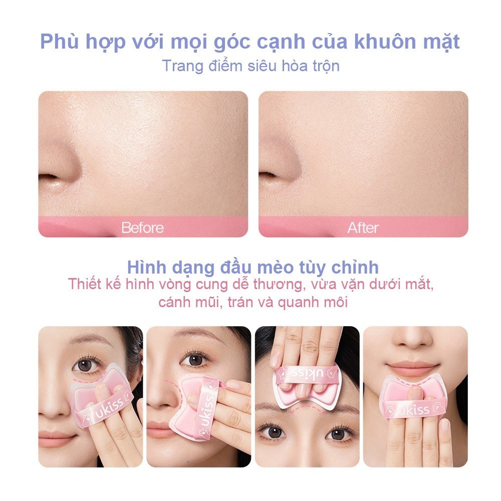 Set 100 giấy thấm dầu UKISS hoa hồng hương thơm kèm gương + puff bộ hộp di động (100 pcs/hộp)