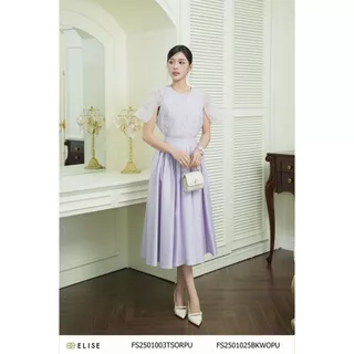 CV tafta mỏng tím sáng xếp ly thiết kế Elise FS2501025BKWOPU