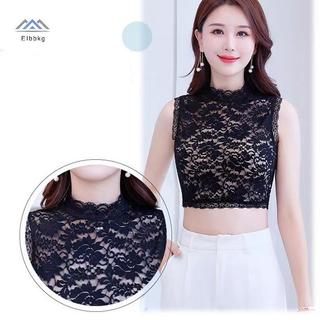 ELBBKG Áo sơ mi nữ mới, cổ giả trắng có ren hoa, cà vạt áo len trang trí