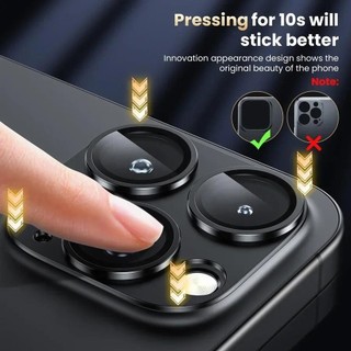 Kính bảo vệ ống kính máy ảnh giáp kim loại màu đen cho iPhone 17 Pro Max 16 Plus Phim bảo vệ ống kính mặt sau cho ống kính iPhone 15 14 Pro