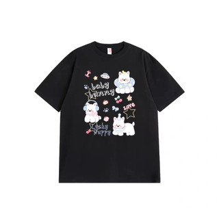 HIIXIIVI Mới Phong Cách Hàn Quốc Unisex Tee Thời Trang Hàng Sẵn Có Nữ / Nam Mùa Hè Áo Thun Tay Ngắn Quần Áo Ootd Cổ Tròn Top Lives M773