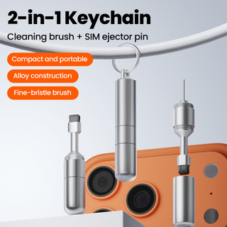 Elough 2in1 Thẻ Điện Thoại Di Động Clearer Hợp Kim Nhôm Khay Thẻ Sim Pin Công Cụ Loại Bỏ Loại Bỏ Đẩy Móc Khóa Di Động Cho Điện Thoại Di Động