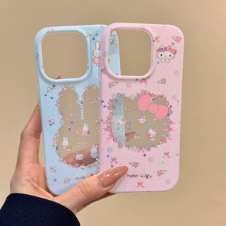 Vỏ Bling Lấp Lánh Hàn Quốc Dễ Thương Cho iPhone 11 16 15 14 13 12 Pro Xs Max XR X 7 8 Plus Ốp Lưng TPU Mềm Ốp Lưng Điện Thoại Vỏ Bảo Vệ HD Clear Cover