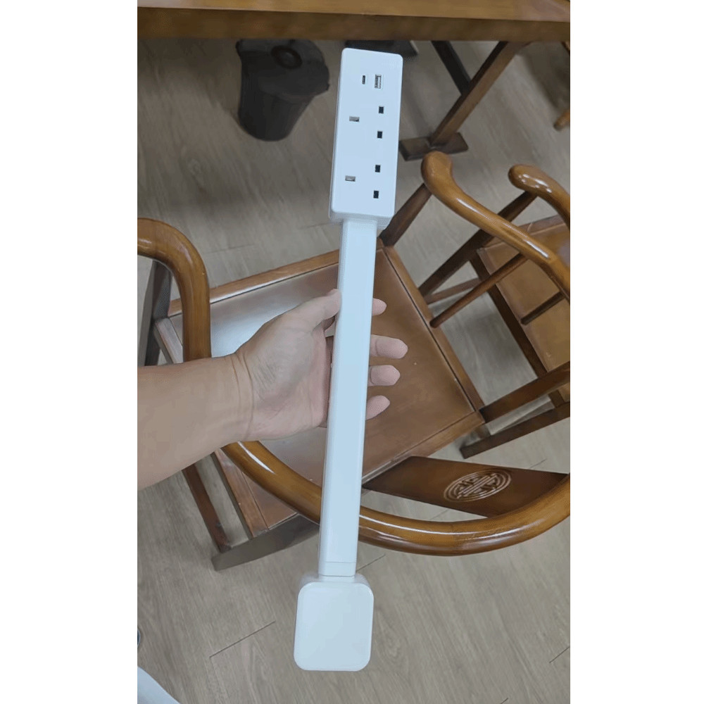Bộ mở rộng ổ cắm điện SLICELLIFE, có thể điều chỉnh độ dài xoay 180° Bộ mở rộng ổ cắm điện, Dải nguồn cắm phẳng không đục lỗ cho NightStand