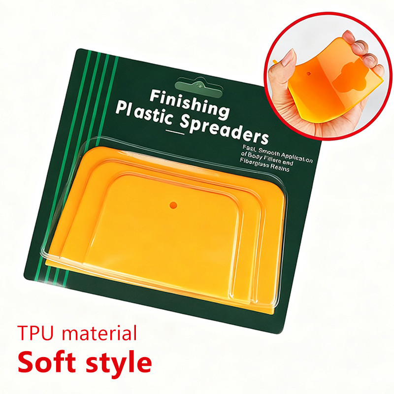 SEAMETAL 3 Cái Máy rải rác thân xe 4 / 5 / 6 Inch Dụng cụ cạo mềm có thể tái sử dụng để áp dụng chất độn Putties Caulks Phim và Sơn