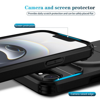 Dành Cho iphone 16E / 17E Ốp điện thoại Có Trượt Camera Nắp Từ Tính Chân Đế Chống Sốc Mỏng Vỏ