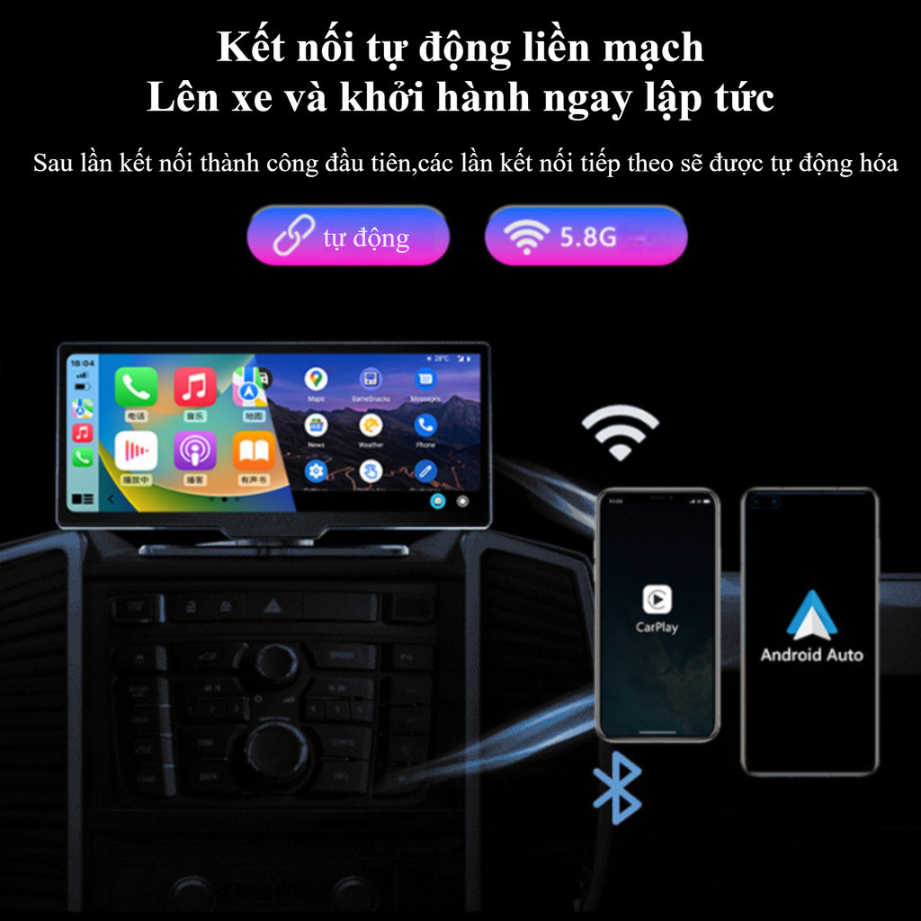 USB Hỗ Trợ Chuyển Đổi Kết Nối Apple Carplay,  Tương thích đa dạng xe,  Android Auto Không Dây Cho Ô Tô Xe Hơi