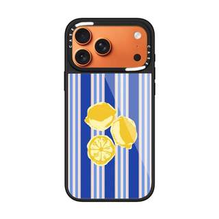 CASECASE X Vỏ sọc chanh Chống trầy xước Vỏ kính hút từ tính cho IPhone 17 Air 16 15 14 Pro Max Plus Ốp lưng cứng có hộp khắc logo