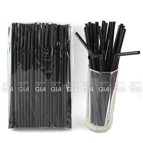 Ống hút gập cong đen Thuận Lợi phi 6 bịch 80 cái