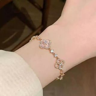 Vòng tay bạc cỏ bốn lá - Quà tặng sinh nhật phong cách Hàn Quốc