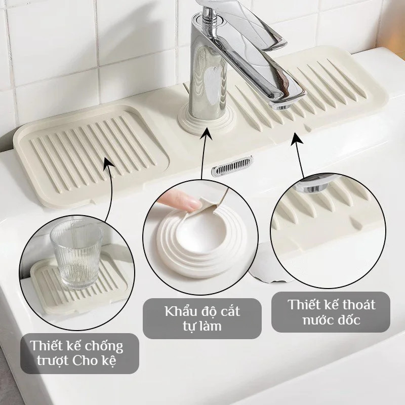 Thảm thoát nước vòi nước bằng silicon/thảm thoát nước chống bắn/thảm lưu trữ bồn rửa/thảm chống trượt nhà bếp