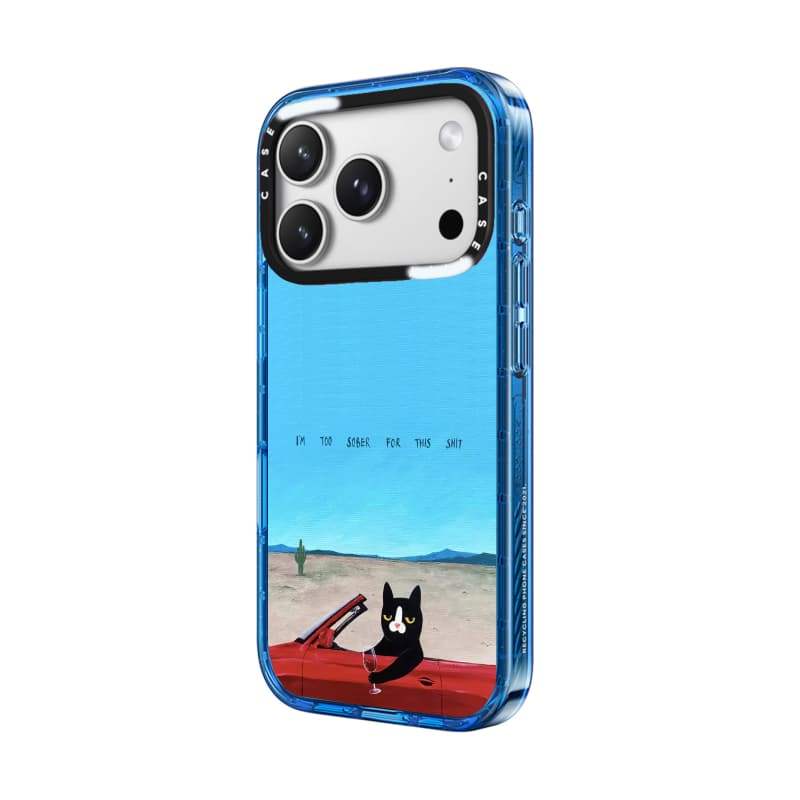 CASECASE X Tôi quá tỉnh táo Ốp lưng màu xanh da trời trong suốt cứng hút từ tính tác động cho Apple IPhone 12 13 14 15 16 17 Pro Max Air Plus có hộp