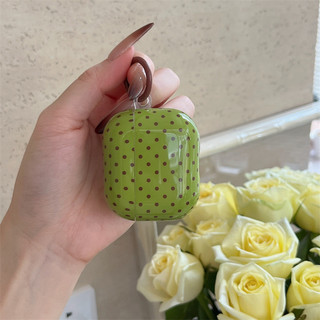 Chấm bi màu xanh lá cây cho AirPods 1 / 2 3 Pro Pro2 pro3 Airpod4 Bộ tai nghe Vỏ bảo vệ Bluetooth không dây Vỏ bảo vệ tai nghe dòng AirPods