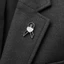 FUJIOU Đen Ruy Băng Pin, Nhận Thức Trắng Tang Lễ Ruy Băng Huy Hiệu Trâm Cài, Đơn Giản Vintage Men Đen Ruy Băng Huy Hiệu Ve Áo Pin Nơ Đen Trâm Cài Đảng
