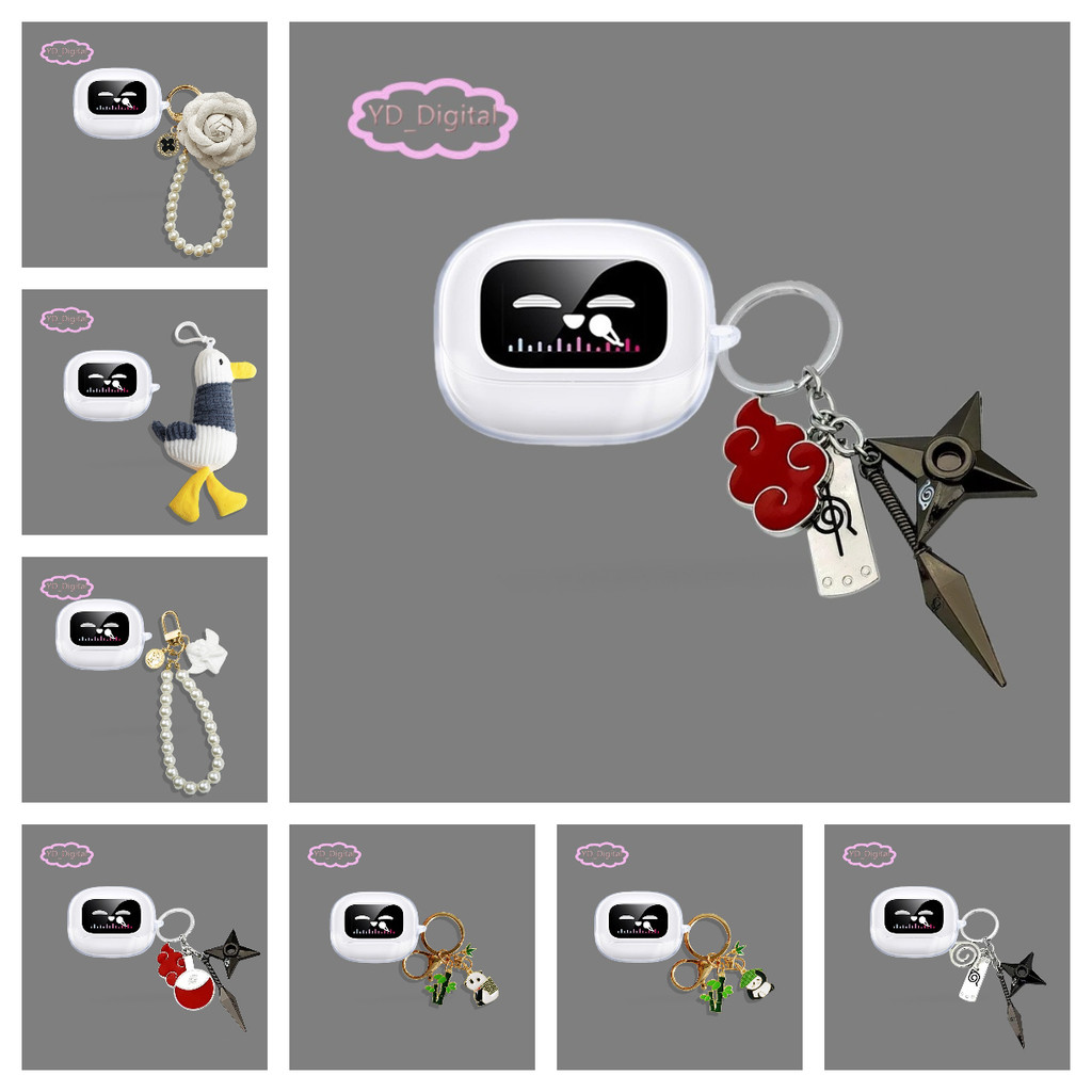 Dành cho UGREEN ClipBuds Magic, S6 Hộp đựng tai nghe ma thuật Vỏ bảo vệ tai nghe trong suốt T6 Magic Bảo vệ tai nghe chống sốc với mặt dây chuyền hoạt hình