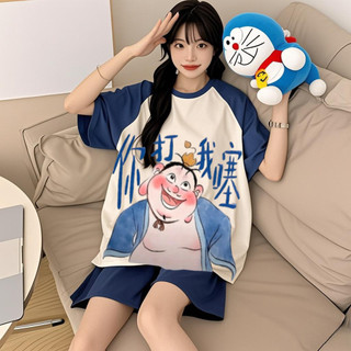 Bộ đồ ngủ mùa hè nữ mẫu mới 2025, đồ mặc nhà nhẹ tay ngắn dễ thương hoạt hình, Cổ Tròn Size Lớn dễ phối,đồ ngủ,đồ bộ nữ đồ mặc nhà