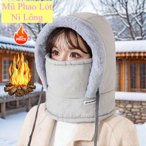 Mũ Phao Lót Nỉ Lông AKubi, Nhiều Màu Dễ Phối Đồ Hợp Thời Trang