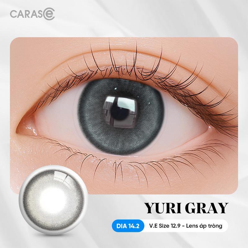 [1 chiếc] Kính áp tròng khoá ẩm 1 Ngày Màu Xám Xanh CARASE, Lens cận YURI GRAY