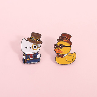 Mũ cơ khí retro steampunk mèo và vịt bằng thổ cẩm, phù hợp làm quà tặng