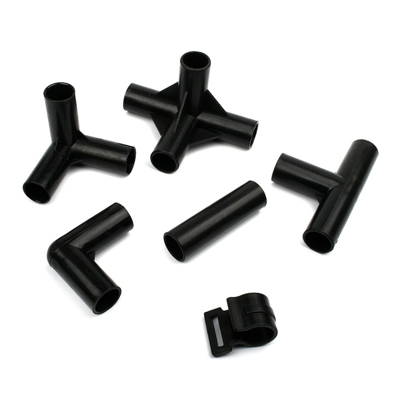 2 ~ 25 CÁI 8 / 12 / 16 / 19mm Đen ABS Phụ Kiện Nhựa PVC Đầu Nối Ống DIY Kệ Lều Cố Định Khớp Tee Bốn Chiều Khuỷu Tay Thẳng Khớp