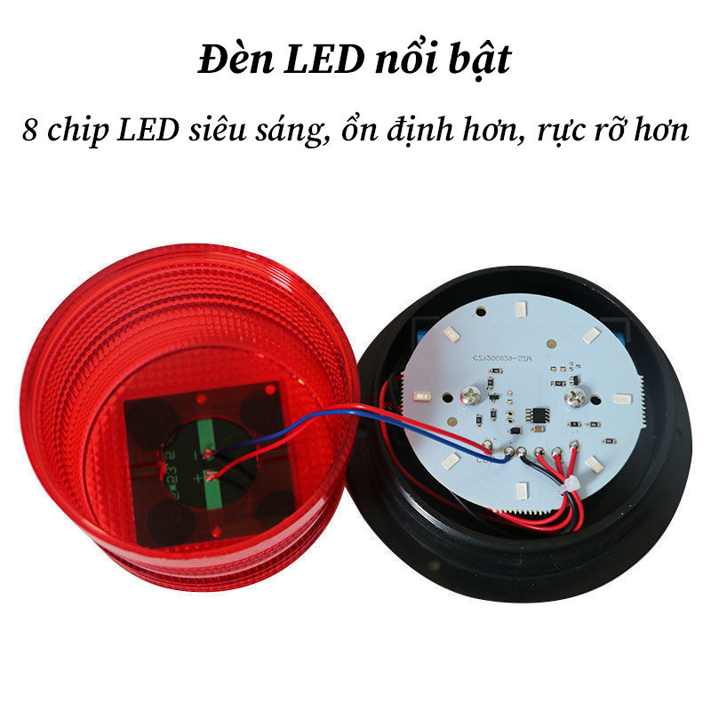 Đèn LED Năng Lượng Mặt Trời Đế Nam Châm – Nhấp Nháy Tự Động, Dễ Lắp Đặt, Nhỏ Gọn Tiện Lợi