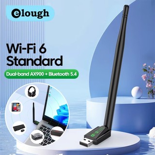 Elough WiFi 6 Bộ chuyển đổi USB 900Mbps Bluetooth 5.4 AX900 USB Dongle Thẻ mạng không dây Băng tần kép 2.4G 5G Bộ thu Ethernet Trình điều khiển miễn phí cho PC