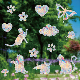 Đề can cửa sổ Suncatcher Prism Dán cửa sổ hình trái tim Thích hợp để trang trí phòng khách