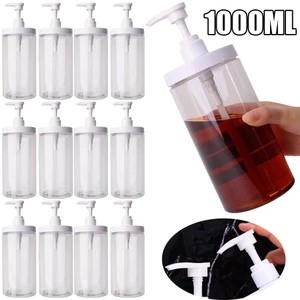 Hộp đựng rỗng kiểu miệng rộng 500ml / 1000ml - Chai kiểu ép - Chai đựng xà phòng dung tích lớn - Chai bơm nhựa có thể đổ lại