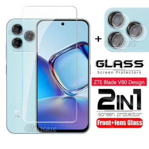 Nubia V80 Design 2025 2 Trong 1 Bảo Vệ Màn Hình Kính Cường Lực Phim ZTE Nubia Blade V80 Design Max V80Design V80Max V80Pro Camera Sau Ống Kính Bảo Vệ Full Cover Phim Trước