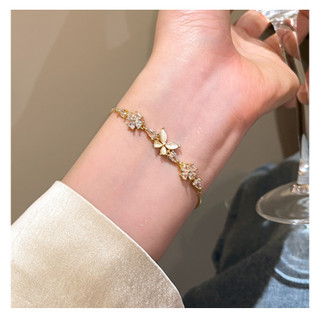 Vòng Tay Opal Mèo Mắt Đá Bướm Có Thể Điều Chỉnh Vòng Tay Cho Người Phụ Nữ Ánh Sáng Hàn Quốc Sang Trọng Niche Tinh Tế Zircon Vòng Tay Hoa Kéo Có Thể Điều Chỉnh Lắc Tay