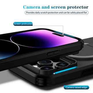 Dành cho iphone 14 Pro Max Ốp điện thoại có nắp máy ảnh trượt Chân đế từ tính Vỏ mỏng chống sốc