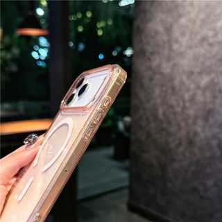 [JLK] Ốp Điện Thoại Từ Tính Trong Suốt Bling Long Lanh Cho IPhone 17 Air 16E 15 14 Plus 13 12 Pro Max Vỏ Bảo Vệ Sạc Không Dây Chống Sốc