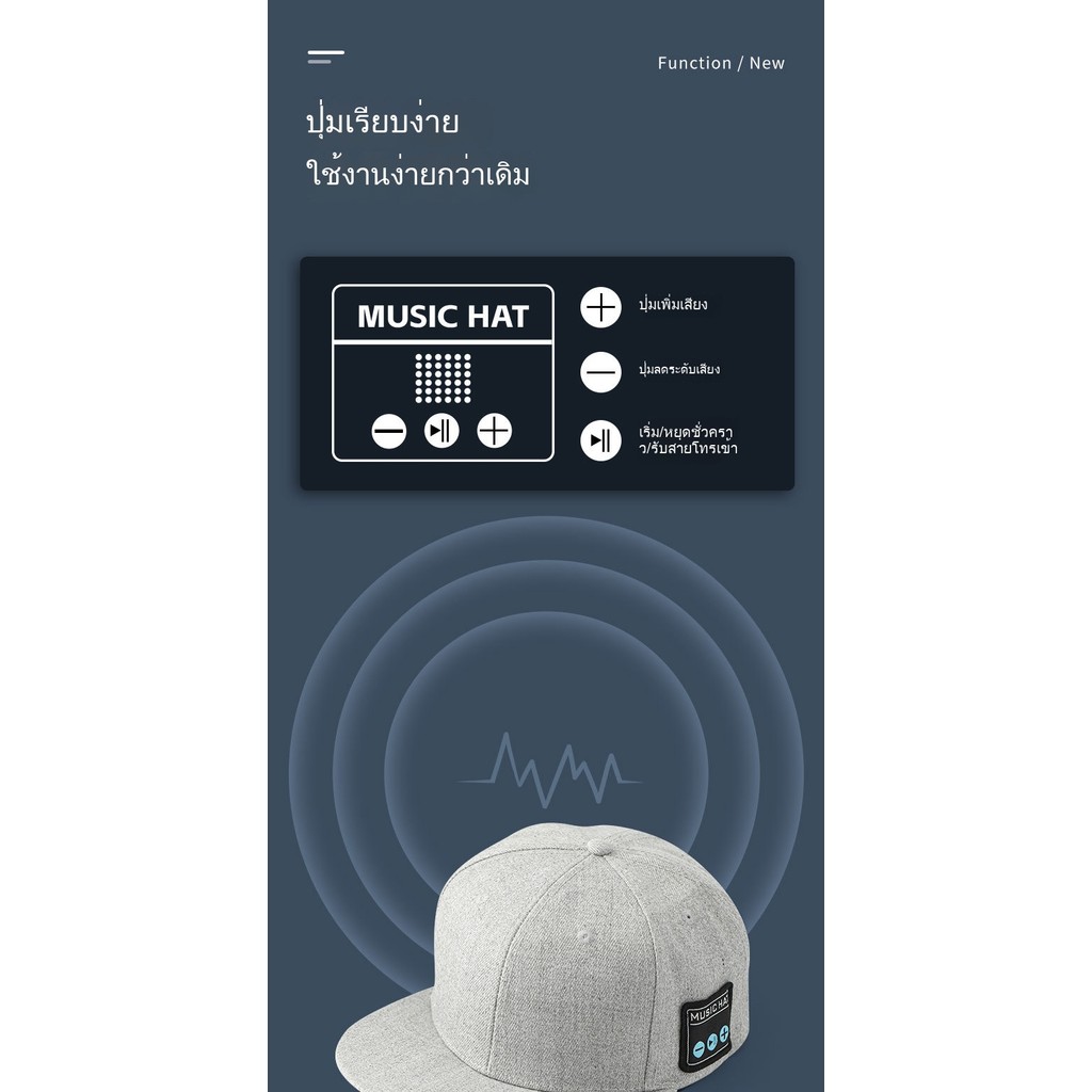 Mũ âm thanh không dây Bluetooth 5.4 Loa kép Thể thao ngoài trời Âm nhạc ngoài trời Mũ đạt đỉnh