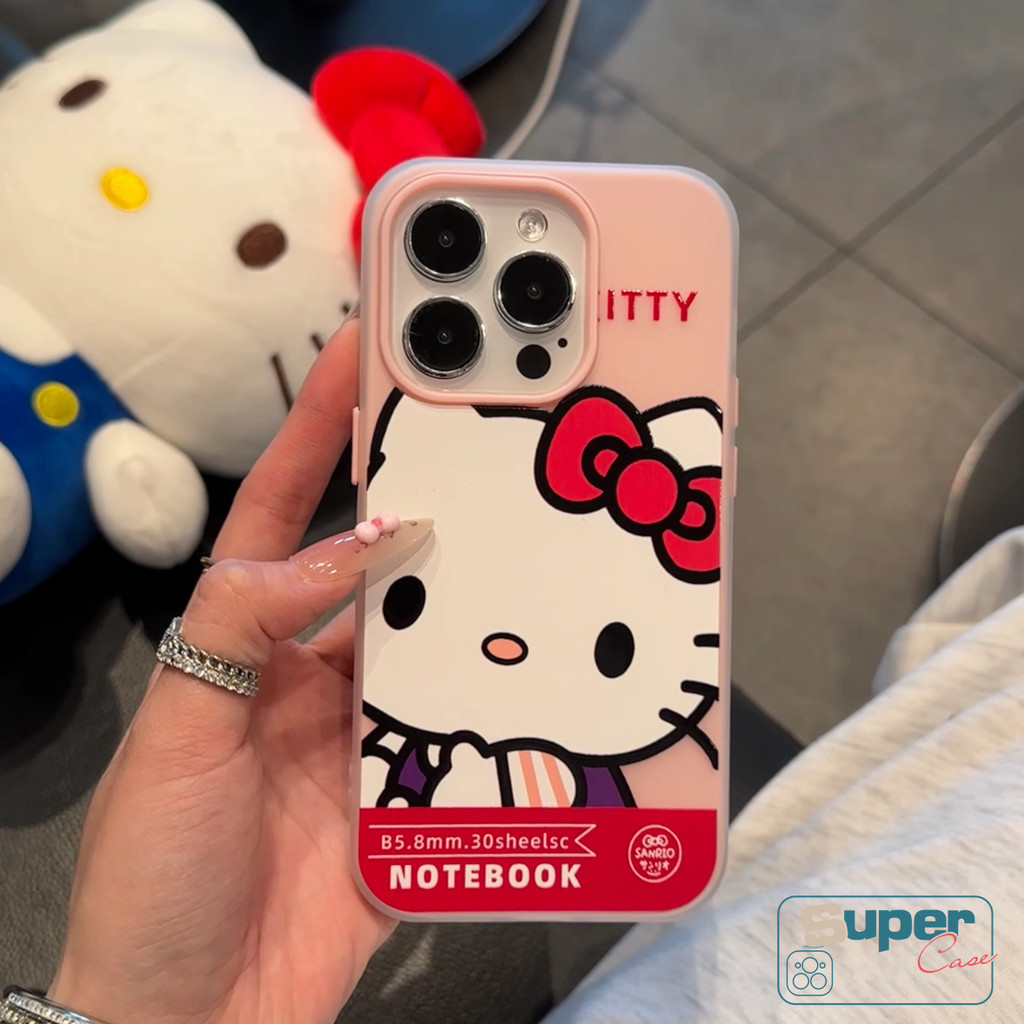 Ốp Lưng Tương Thích Cho IPhone 11 13 15 17 16 14 12 Pro Max 16 17 15 Pro 7Plus XR X XS Max Air Hoạt Hình Dễ Thương Hello Kitty Silicone Mới 2 in1