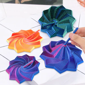 Sáng Tạo 3D In Hình Ngôi Sao Đa Giác Đồ Chơi Mở Rộng Cảm Giác Fidget Đồ Chơi Tổ Ong Whirling Thiết Kế Xoắn Ốc Đồ Chơi Giải Nén