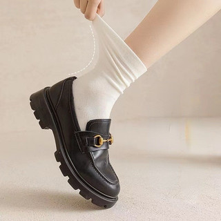 (MÀU NGẪU NHIÊN- V1) Tất vớ cổ cao màu trơn đen trắng coton mềm mịn phong cách Y2k Hàn quốc