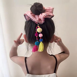 Scrunchy Handmade Phong Cách Dân Tộc, Nhiều Màu Sắc, Thích Hợp Cho Đuôi Ngựa và Tai Lúa Mì