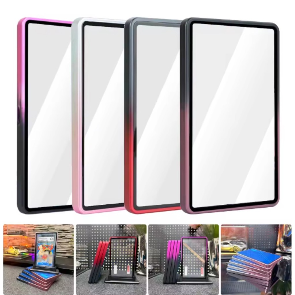 Vỏ bảo vệ thẻ hợp kim nhôm màu Gradient cho tấm PSA / CGC, thẻ giao dịch chống tia cực tím & chống trầy xước Hộp đựng màn hình từ tính