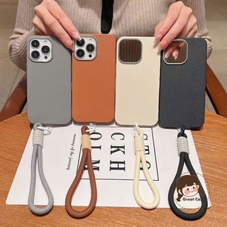 Ốp Điện Thoại Da PU Màu Trơn Mới Cho Xiaomi Poco F7 Ultra X7 Pro M7 Pro F3 Xiaomi 13T Pro 5G 4G Ốp Lưng Kinh Doanh Có Dây Buộc Ngắn Cặp Đôi Vỏ Mềm Chống Rơi