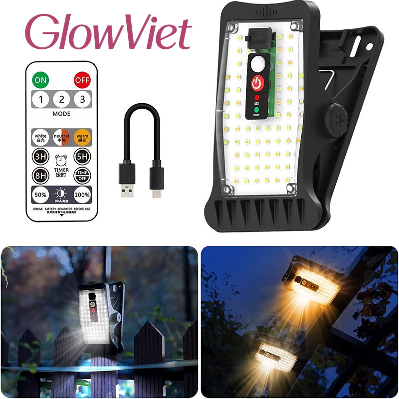 Đèn kẹp năng lượng mặt trời, đèn sân vườn ngoài trời,kẹp và sẵn sàng sử dụng,3 chế độ ánh sáng